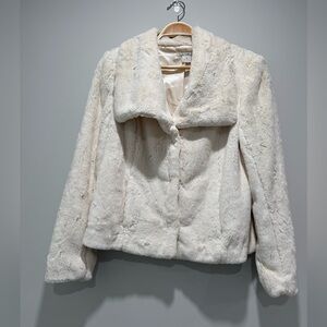 Dalia Collection Cream Teddy Jacket Size 10